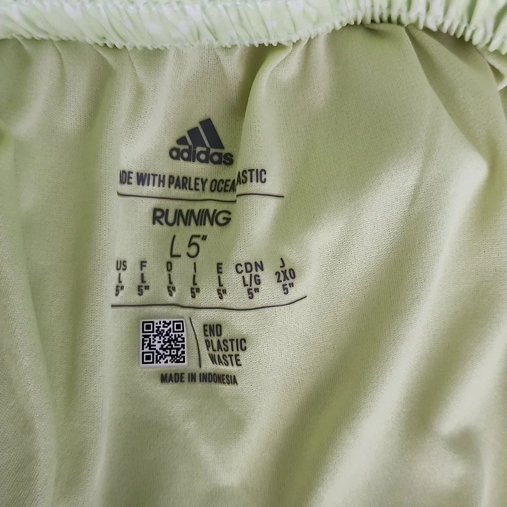 Adidas Green Athletic Shorts with Elastic Waistband - Picture 5 of 6
